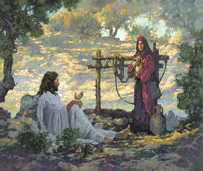 Quadro sobre o encontro de Jesus com a Samaritana