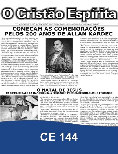 Capa da Edição 144 de O Cristão Espírita