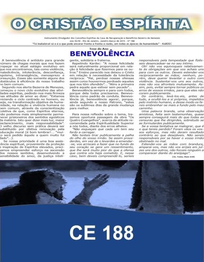 Capa da Edição 188 de O Cristão Espírita