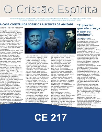 Capa da Edição 217 de O Cristão Espírita