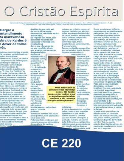 Capa da Edição 220 de O Cristão Espírita