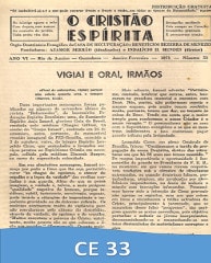 Capa da Edição 33 de O Cristão Espírita