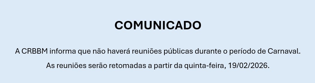 Comunicado sobre não ocorrência de reuniões públicas durante o Carnaval.