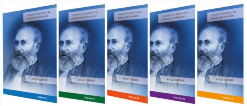 Capa dos cinco volumes de Estudos Filosóficos editados pela CRBBM.